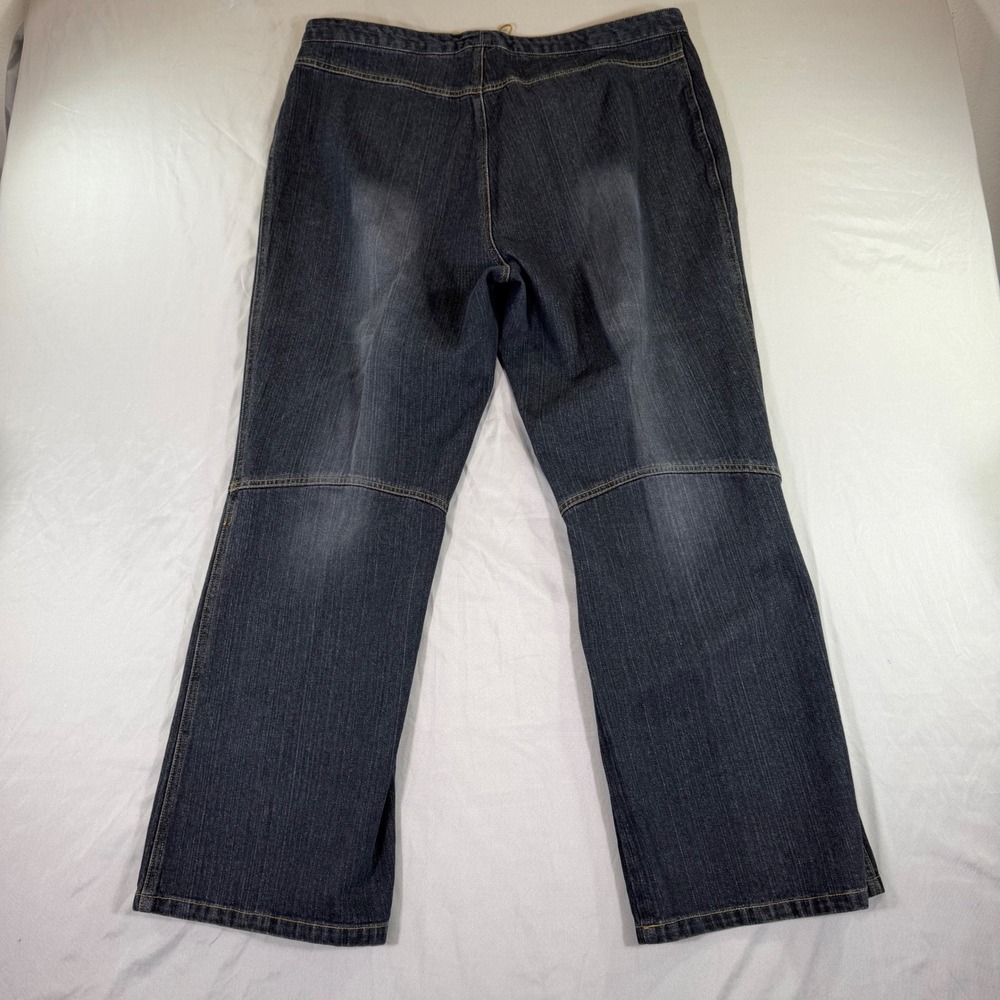 Vintage Y2K Clio II Womens 20 Dark Wash Lace Up Denim Jeans Western Bootcut - Picture 10 of 10